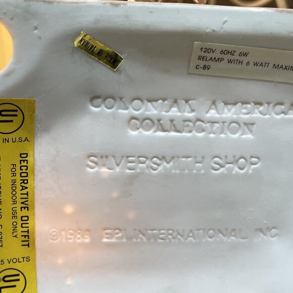 EPI Int Porcelain Lighted Paul Revere Silversmith Shop Colonial American Village - Picture 6 of 11